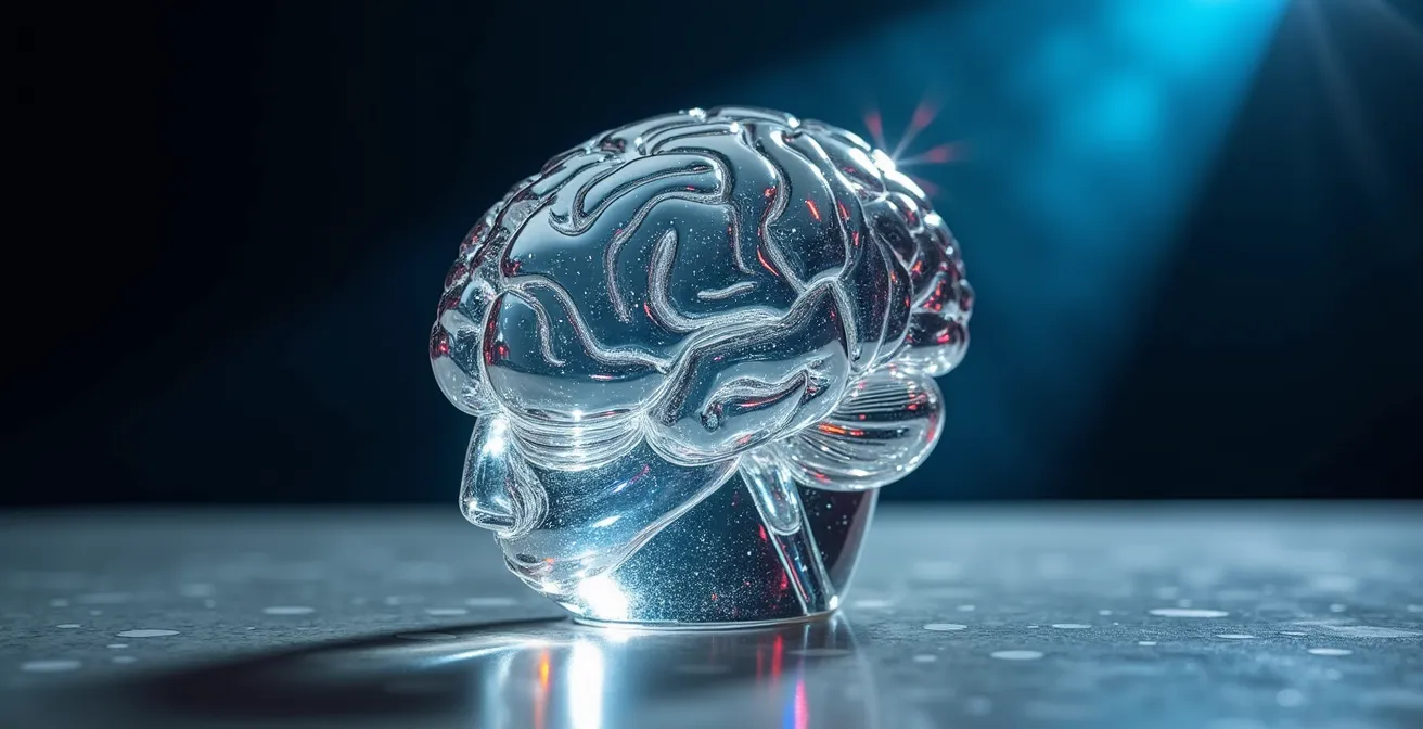 Représentation abstraite du cerveau humain avec mise en évidence de l'amygdale